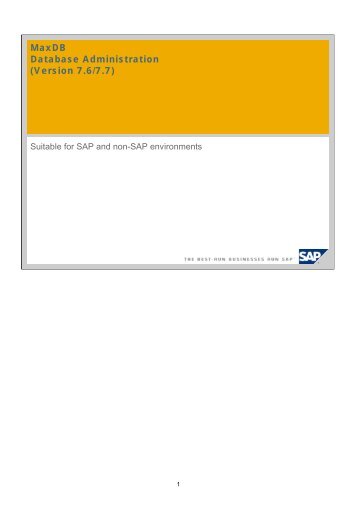 Sap Maxdb Administration Pdf